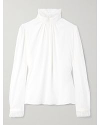 McQueen - Silk Lace-Detail Shirt - Lyst