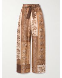 Zimmermann - Lucky Hose Mit Weitem Bein Aus Bedruckter Seide - Lyst
