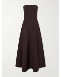 St. Agni - Strapless Cotton-Blend Midi Dress - Lyst