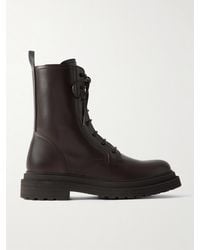 Brunello Cucinelli - Bead-Embellished Leather Ankle Boots - Lyst