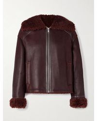 Yves Salomon - Lederjacke Mit Shearling-Besätzen - Lyst