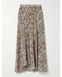 Isabel Marant - Sakura Asymmetric Snake-Print Silk-Blend Skirt - Lyst