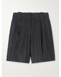 Blazé Milano - Ferien Shorts Aus Einer Woll-Kaschmirmischung Mit Nadelstreifen Und Falten - Lyst