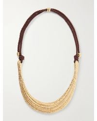 Paola Sighinolfi - Delphine 18-Karat-Plated Pewter And Cord Necklace - Lyst