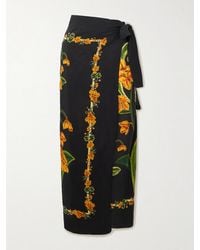 Agua Bendita - Lavanda Cordillera Floral-Print Cotton And Silk-Blend Voile Pareo - Lyst