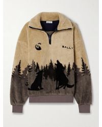 Bally - Printed Fleece Half-Zip Jacket - Lyst