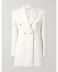 Chloé - Doppelreihiger Blazer Aus Cloqué Aus Einer Baumwollmischung Mit Lochstickerei - Lyst