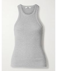Agolde - Rayne Ribbed Stretch Organic Cotton And Lyocell-Blend Jersey Tank - Lyst