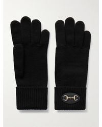 Gucci - Handschuhe Aus Wolle Mit Lederbesatz Und Horsebit-Detail - Lyst