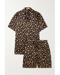Olivia Von Halle Emeli Printed Silk-satin Pyjama Set - Black