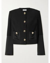 Violante Nessi - Kelly Satin-Paneled Wool-Blend Crepe Jacket - Lyst