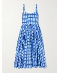Emilia Wickstead - Eglantine Belted Cotton Poplin Fit & Flare Dress - Lyst