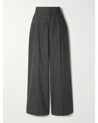 Sa Su Phi - Bogart Pleated Wool-Blend Flannel Wide-Leg Pants - Lyst