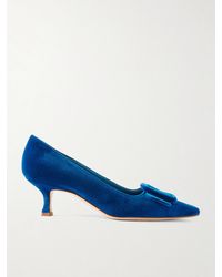 Manolo Blahnik - Maysale 50 Buckled Velvet Pumps - Lyst