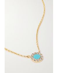 Diane Kordas Evil Eye 18-karat Gold, Turquoise And Diamond Necklace - Metallic