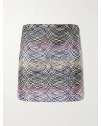Missoni - Striped Metallic Crochet-Knit Mini Skirt - Lyst