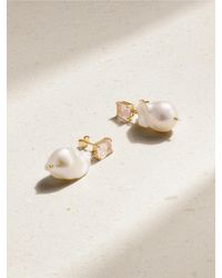 Mateo - 14-Karat, Pearl And Quartz Earrings - Lyst