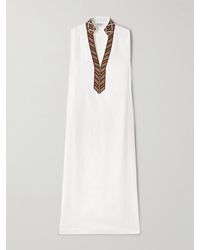 Loro Piana - Abril Embroidered Linen Midi Dress - Lyst