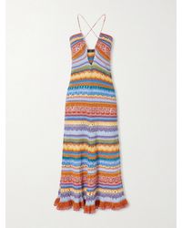 Etro - Crocheted Striped Cotton Midi Dress - Lyst