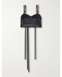 Ann Demeulemeester - Xaja Lace-Trimmed Silk-Satin Cropped Cami - Lyst
