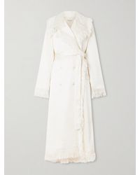 FFORME - Lise Tie-Detailed Fringed Silk-Blend Trench Coat - Lyst