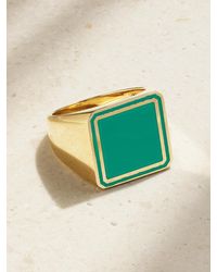 Lauren Rubinski - 14-Karat And Enamel Ring - Lyst