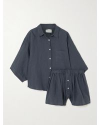 Deiji Studios - The 03 Set Aus Hemd Und Shorts Aus Vorgewaschenem Leinen - Lyst