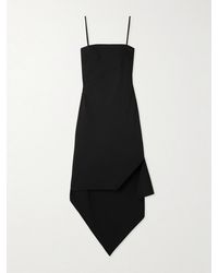 Helmut Lang - Asymmetric Zip-Detailed Wool Midi Dress - Lyst