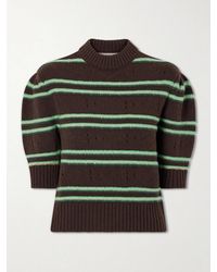 Marni - Cropped Striped Open-Knit Cashmere Sweater - Lyst