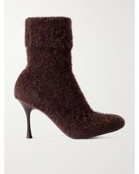 Gianvito Rossi - Aspen 95 Brushed Ribbed-Knit Ankle Boots - Lyst