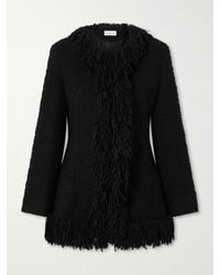 LIBEROWE - Banker Jacke Aus Bouclé-Tweed Aus Einer Wollmischung Mit Fransen - Lyst