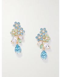 Jennifer Behr - Boucles D'Oreilles En Plaqué Or Et Cristaux Bouquet - Lyst