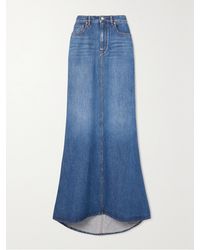 Valentino Garavani - Flared Denim Maxi Skirt - Lyst