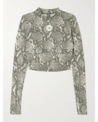 adidas By Stella McCartney - Verkürztes Oberteil Aus Recyceltem Stretch-Material Mit Schlangenprint - Lyst