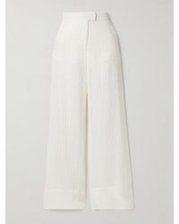 Lisa Marie Fernandez - Crinkled Linen-Blend Gauze Wide-Leg Pants - Lyst