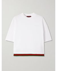 Gucci - T-Shirt Aus Baumwoll-Jersey Mit Streifen Und Applikation - Lyst