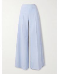 Carolina Herrera - Wool-Blend Crepe Wide-Leg Pants - Lyst