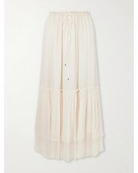 Chloé - Tiered Silk Crepe De Chine Maxi Skirt - Lyst