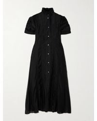 Thierry Colson - Venetia Midikleid Aus Einer Baumwoll-Seidenmischung Mit Stickereien Und Rüschen - Lyst