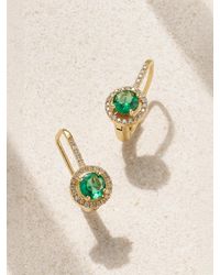 Ileana Makri - Waterfall 18-Karat, Emerald And Diamond Earrings - Lyst