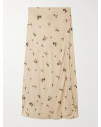 TOTEME - Floral-Print Jersey Maxi Wrap Skirt - Lyst