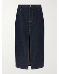 KHAITE - Anden Denim Midi Skirt - Lyst