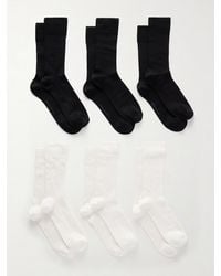 CDLP - Set Of Six Ribbed Cotton-Blend Socks - Lyst