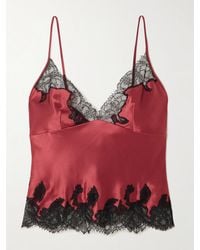Kiki de Montparnasse - Caraco En Satin De Soie Stretch À Finitions En Dentelle Giselle - Lyst