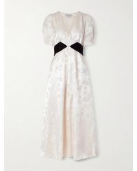 Gabriela Hearst - Larkin Belted Floral-Jacquard Silk-Satin Maxi Dress - Lyst