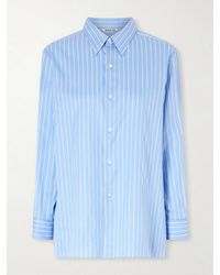 AURALEE - Striped Cotton And Silk-Blend Shirt - Lyst