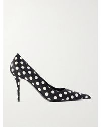 AMINA MUADDI - Barbara Polka-Dot Satin Pumps - Lyst