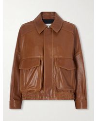 Nour Hammour - Runa Paneled Leather Bomber Jacket - Lyst