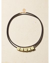 Lauren Rubinski - Collier En Or 14 Carats (585/1000) Émail Et Cuir - Lyst