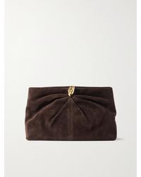 Loeffler Randall - Corrine Gathered Suede Clutch - Lyst